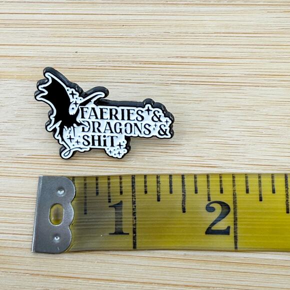 Fairies, Dragons and Stuff Funny Soft Enamel Pin, Bookish Enamel Pin - Picture 3 of 4